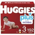 thumbnail image 1 of Huggies Plus Diapers, Size 3 (16-28 Pounds), 192 Count, 1 of 3