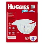 Huggies Plus Diapers, Size 4, 174 Count