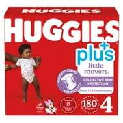 Huggies Plus Diapers Size 4 (22-37 Pounds), 180 Count