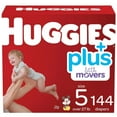 thumbnail image 1 of Huggies Plus Diapers, Size 5 (27+ Pounds), 144 Count, 1 of 9