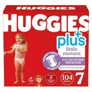 Huggies Plus Diapers Size 7 41+ Pounds, 104 Count