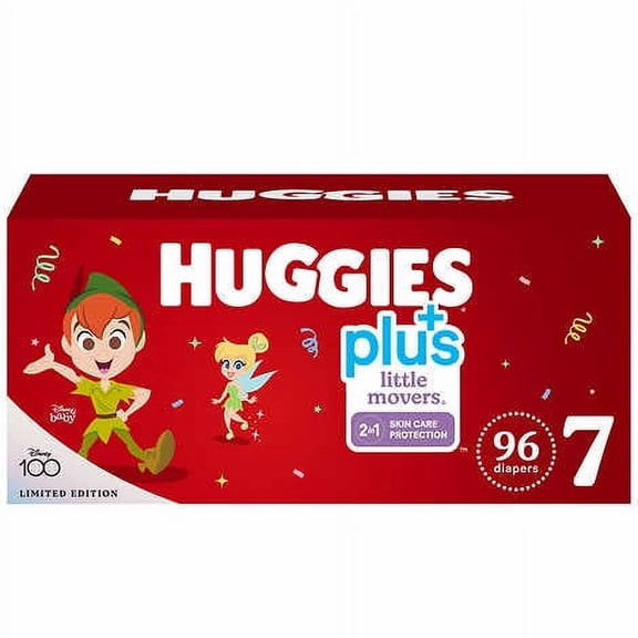 Huggies Plus Diapers Sizes 7, (96 Count)