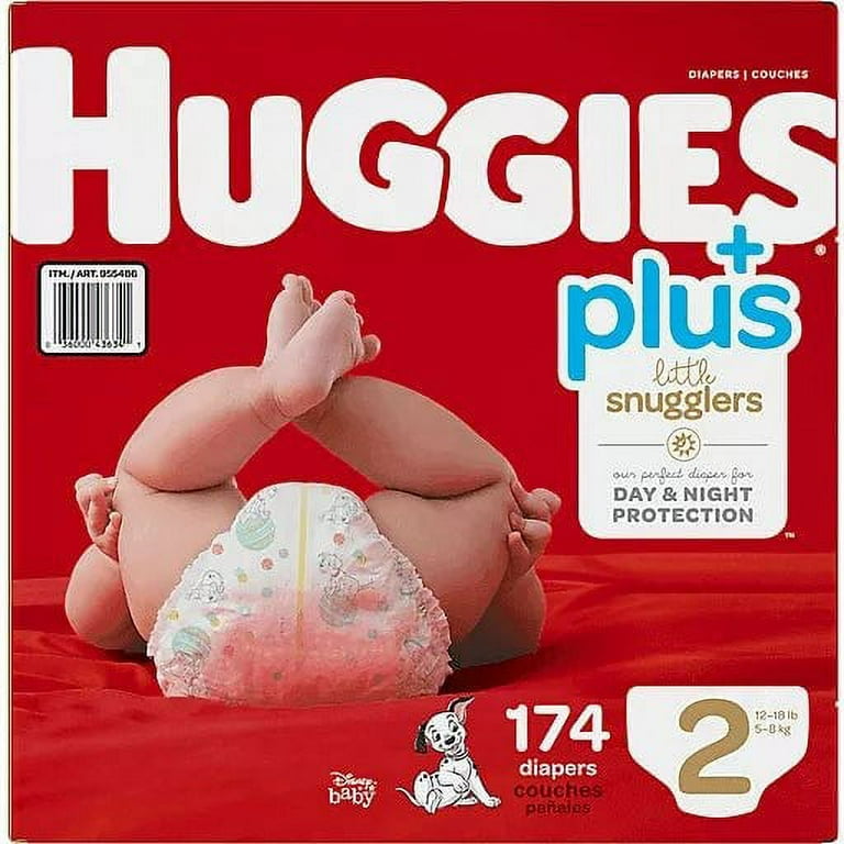 Huggies Little Snugglers Plus, taille 2, paquet de 174 