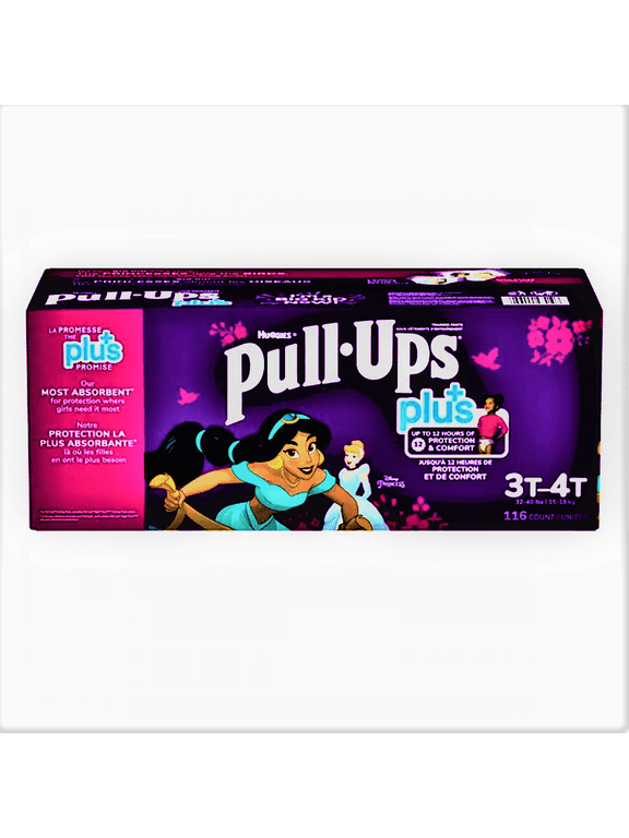Huggies Pull-Ups Girls' Potty Training Pants, Size 3T-4T Training Underwear (32-40 lbs), 116 Count Packaging May Vary Exclusive Disney Princess Designs