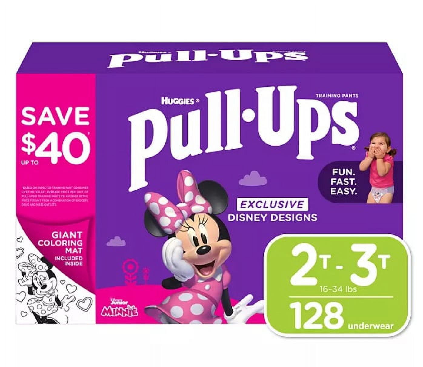 Huggies Pull-Ups Girls' Training Pants, 2T-3T, 128 Ct