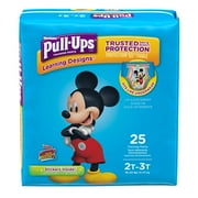 Huggies Pull-Ups تصميمات التعلم الحجم 2T-3T 25-Count تدريب بنطلون يمكن التخلص منه حزمة من 6