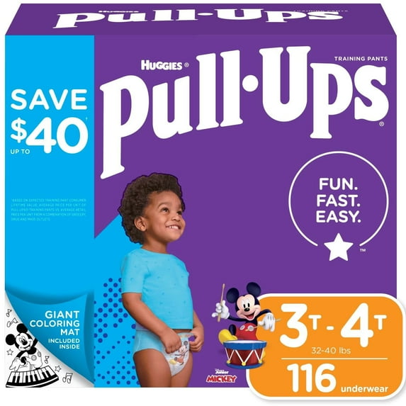 Huggies Pull-Ups Learning Designs Training Pants for Boys Size 3T-4T, 116 ct