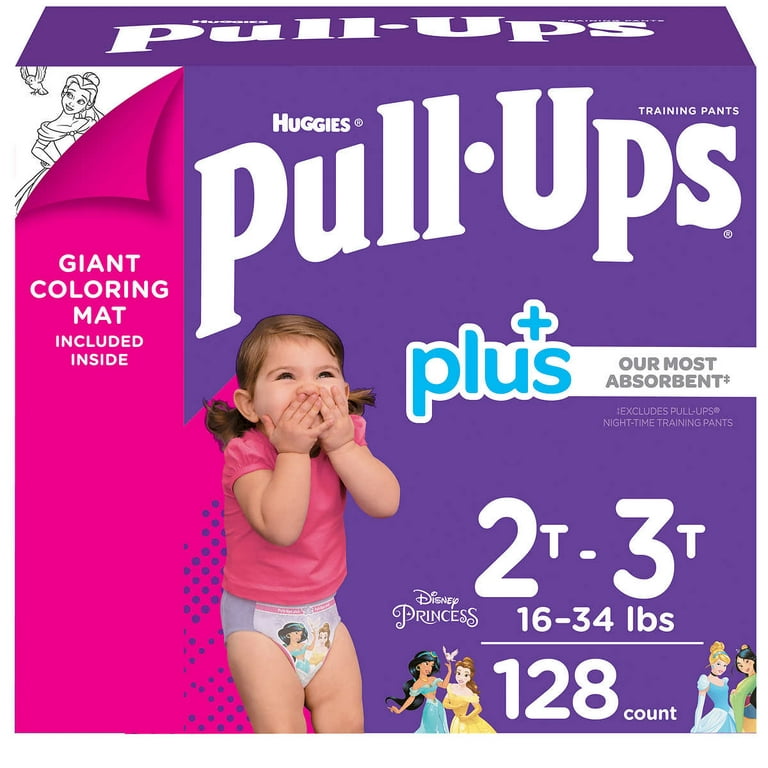 Huggies Pull-Ups Plus Training Pants For Girls One Color, 3T-4T (32-40  lb/15-18 kg)
