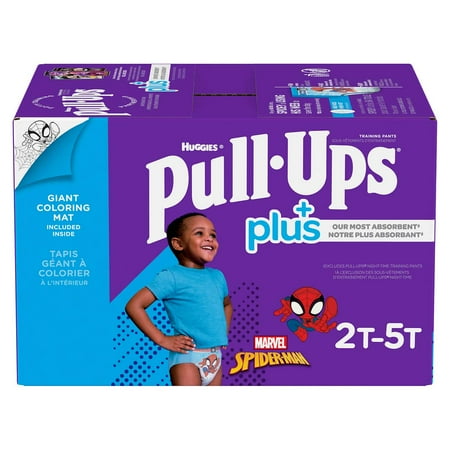 Huggies Pull-Ups Plus Training Pants For Girls – One Color, 4T-5T (38-50 lb/17-23 kg)