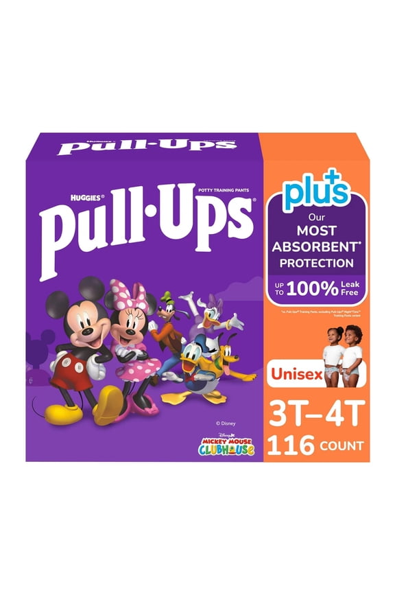 Pull-Ups Plus Training Pants, Unisex, 3T-4T (116 Count)