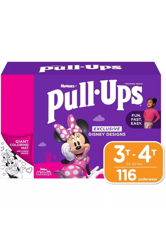 Pull-Ups Potty Training Pants for Girls 3T-4T 32-40 Pounds (116 Count)