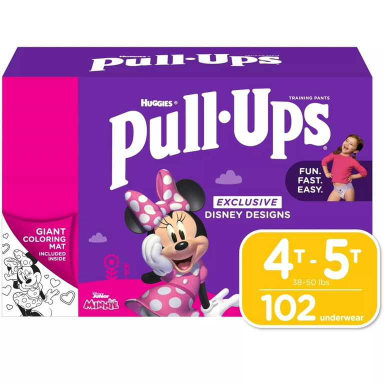 Huggies Pull-Ups Potty Training Pants for Girls 4T-5T 35-50 Pounds (102  Count) 
