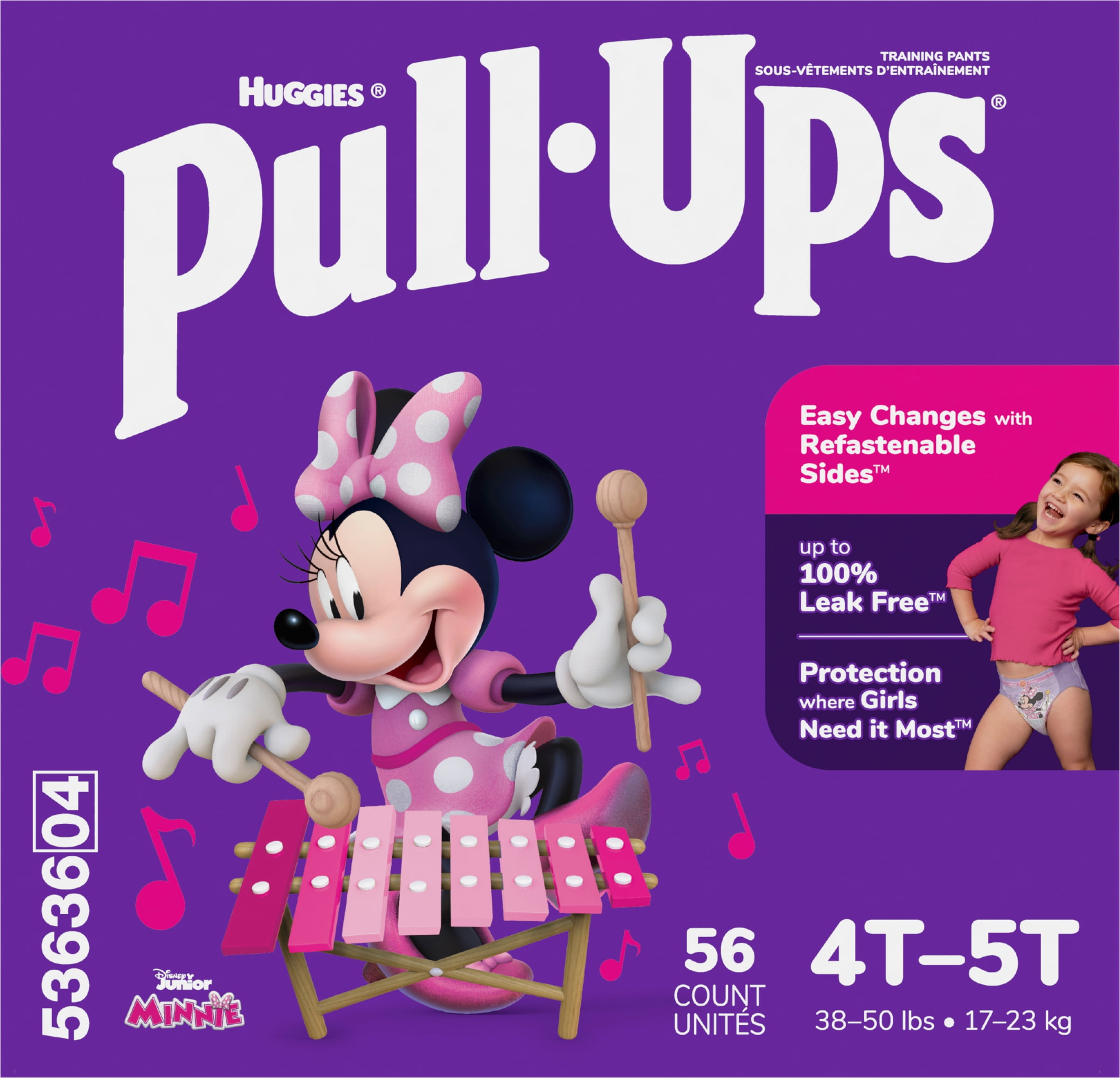 Huggies Big Kids Pull-Ups Toddler Girls' Potty Training Pants, 4T