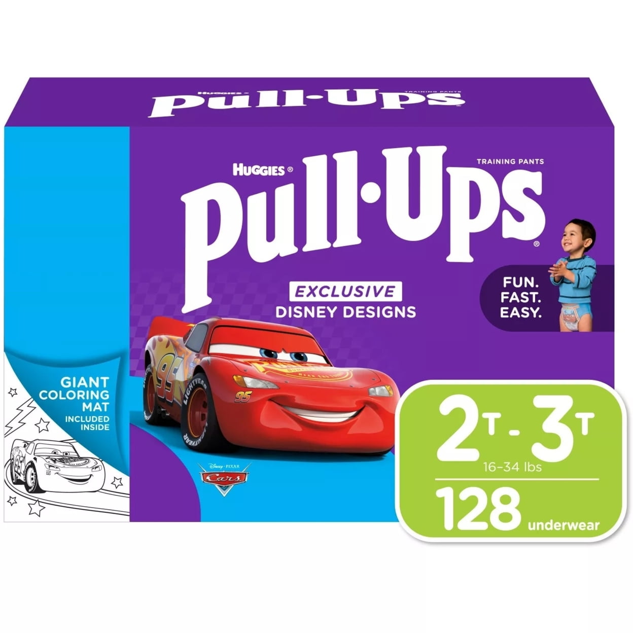 Pampers Easy Ups Training Pants Boys 2T-3T (16-34 lbs), 25 count