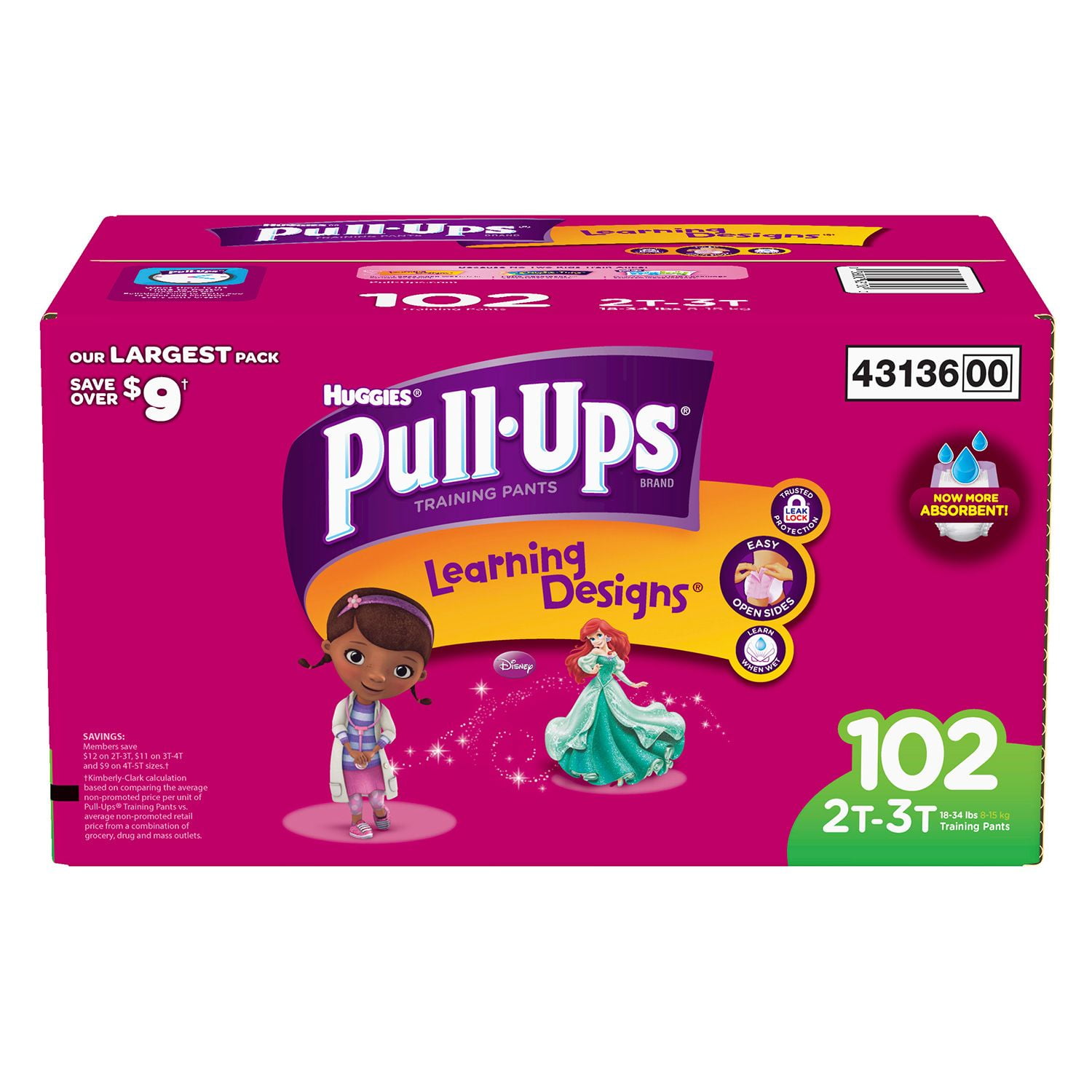 Huggies Pull-Ups Training Pants for Girls 102 Count M 2T-3T