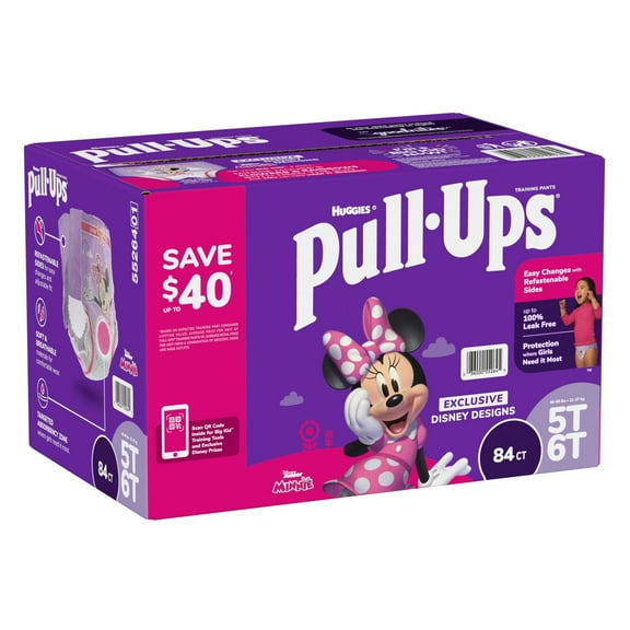 Huggies Pull-Ups Training Pants for Girls, 5T-6T 50+ Pounds (84 Count)