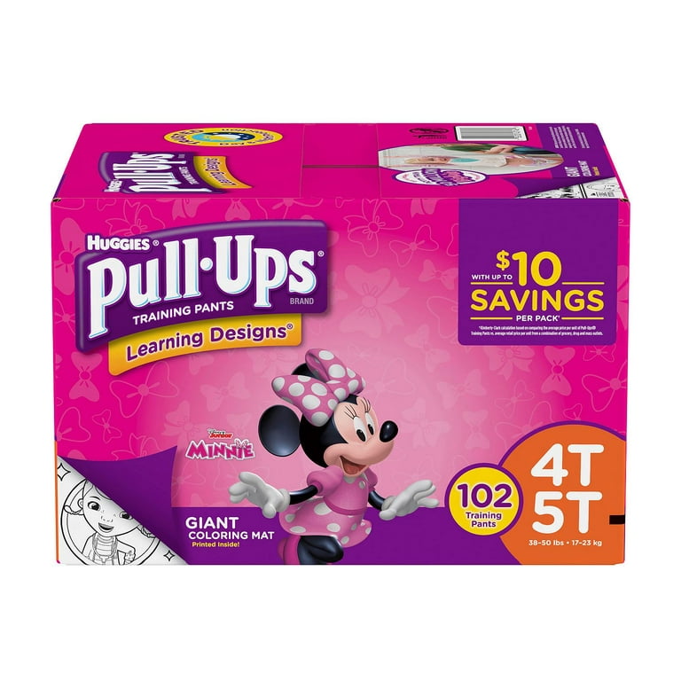 Huggies Pull-Ups Girls' Potty Training Pants, 4T-5T (38-50 lbs), 17 Count