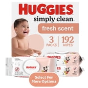 Huggies Simply Clean Fresh Scent, Scented Baby Wipes, 3 Packs, 192 Wipes