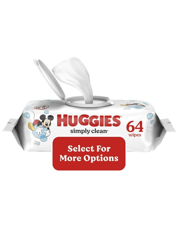 Huggies Simply Clean Unscented Baby Wipes, 1 Pack, 64 Total Ct (Select for More Options)