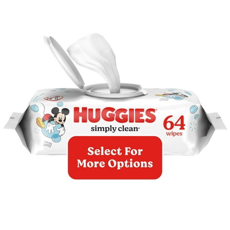 Huggies Simply Clean Unscented Baby Wipes, 1 Pack, 64 Total Ct (Select for More Options)
