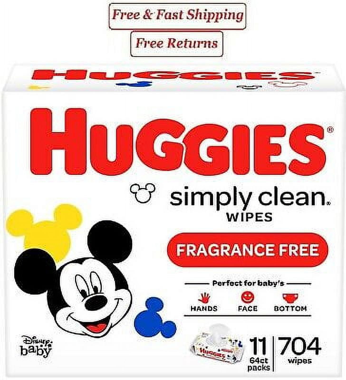 Huggies Simply Clean Unscented Baby Wipes  11 Flip-Top Packs (704 Wipes Total)