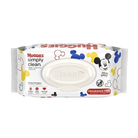 Huggies Simply Clean Unscented Baby Wipes Soft Pack (CS/512)