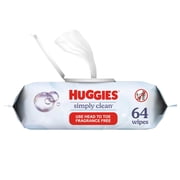 Huggies Simply Clean Unscented Wipes, 1 Flip-Top Pack, 64 Total Count
