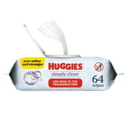 Huggies Simply Clean Unscented Wipes, 1 Flip-Top Pack, 64 Total Ct (Select for More)
