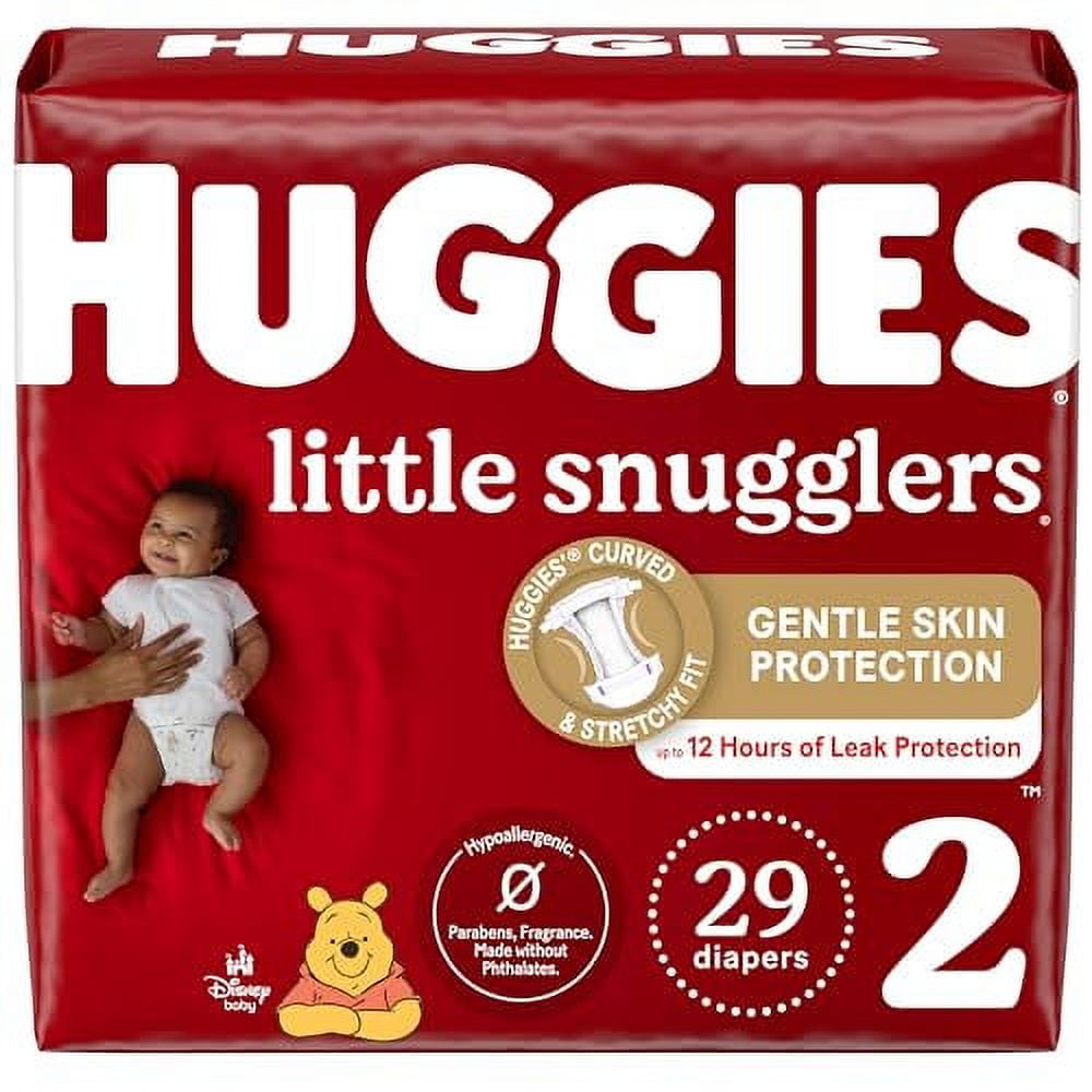 Huggies Size 2 Diapers, Little Snugglers Baby Diapers, Size 2 (12-18 lbs), 29 Count
