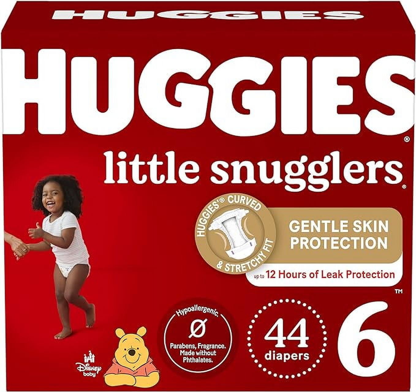 Huggies Size 6 Diapers, Little Snugglers Baby Diapers, Size 6 (35+ lbs), 44 Count