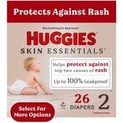 Huggies Skin Essentials Baby Diapers, Size 2 (12-18 lbs), 26 Count (Select for More Options)