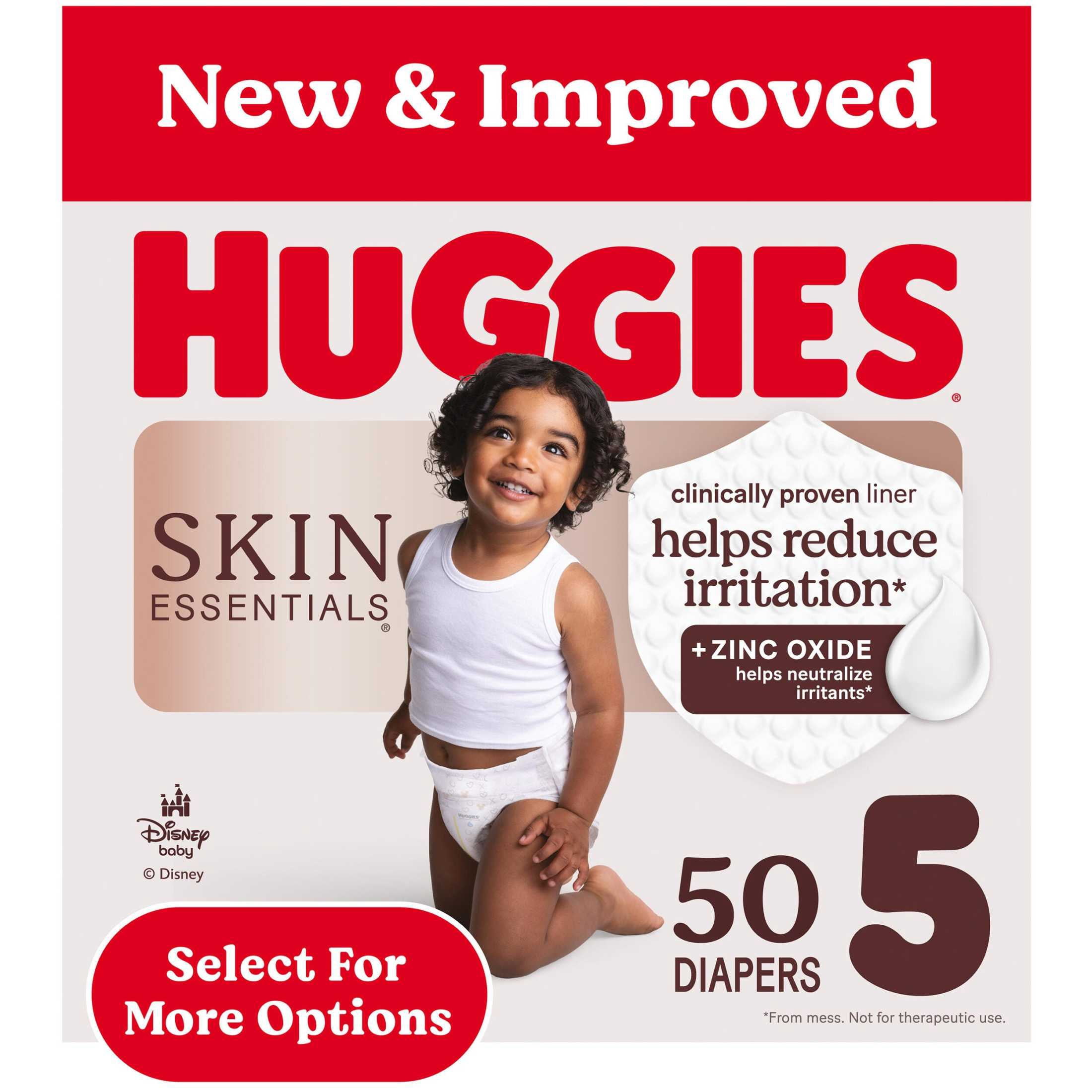 Huggies Skin Essentials Baby Diapers, Size 5 (27+lbs), 50 Ct (Select for More Options)