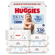 Huggies Skin Essentials Sensitive Baby Wipes, Unscented, 6 Pack, 336 Total Count (Select for More)