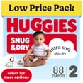 thumbnail image 1 of Huggies Snug & Dry Baby Diapers, Size 2 (12-18 lbs), 88 Count (Select for More), 1 of 13
