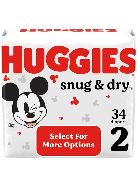 Huggies Snug & Dry Baby Diapers, Size 2, 34 Ct (Select for More Options)