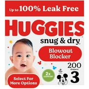 Huggies Snug & Dry Baby Diapers, Size 3 (16-28 lbs), 200 Ct (Select for More)
