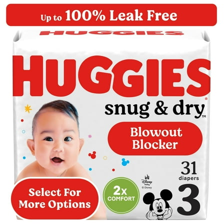 Huggies Snug & Dry Baby Diapers, Size 3 (16-28 lbs), 31 Ct (Select for More Options)