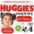 Huggies Snug & Dry Baby Diapers, Size 4 (2237 lbs), 180 Ct (Select for