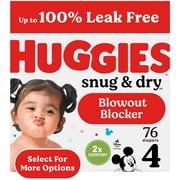 Huggies Snug & Dry Baby Diapers, Size 4 22-37 lbs, 76 Count Select for More