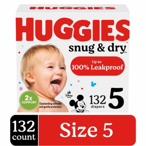 Huggies Snug & Dry Baby Diapers Size 5 (27+ lbs) - 132 ct