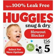 Huggies Snug & Dry Baby Diapers, Size 5 (27+ lbs), 156 Ct (Select for More)
