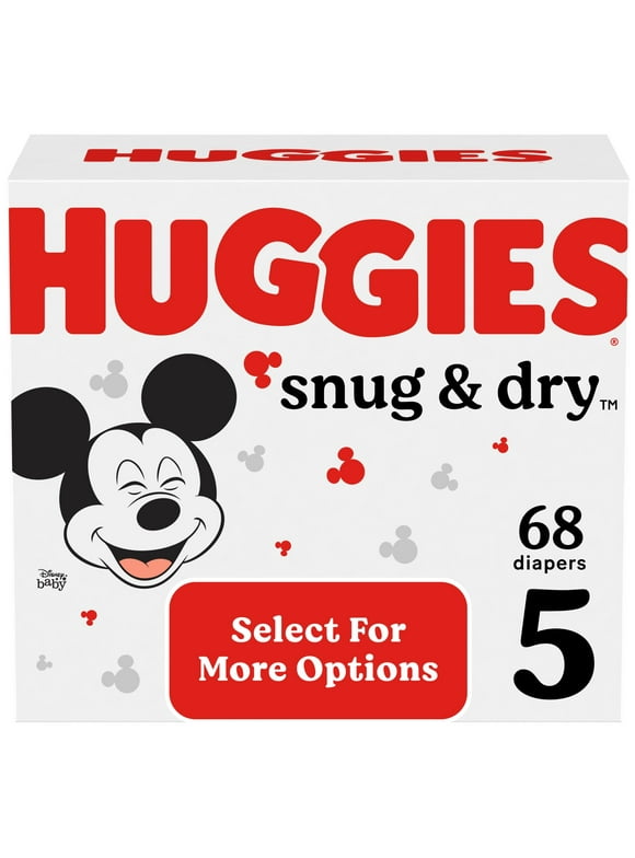 Huggies Snug & Dry Baby Diapers, Size 5 (27+ lbs), 68 Ct (Select for More Options)