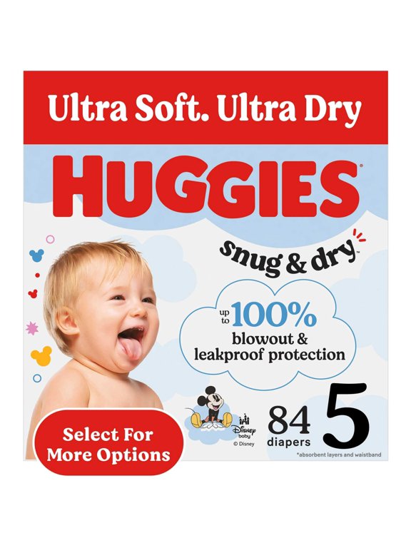 Snug & Dry Baby Diapers, Size 5 (27+ lbs), 84 Count (Select for More)