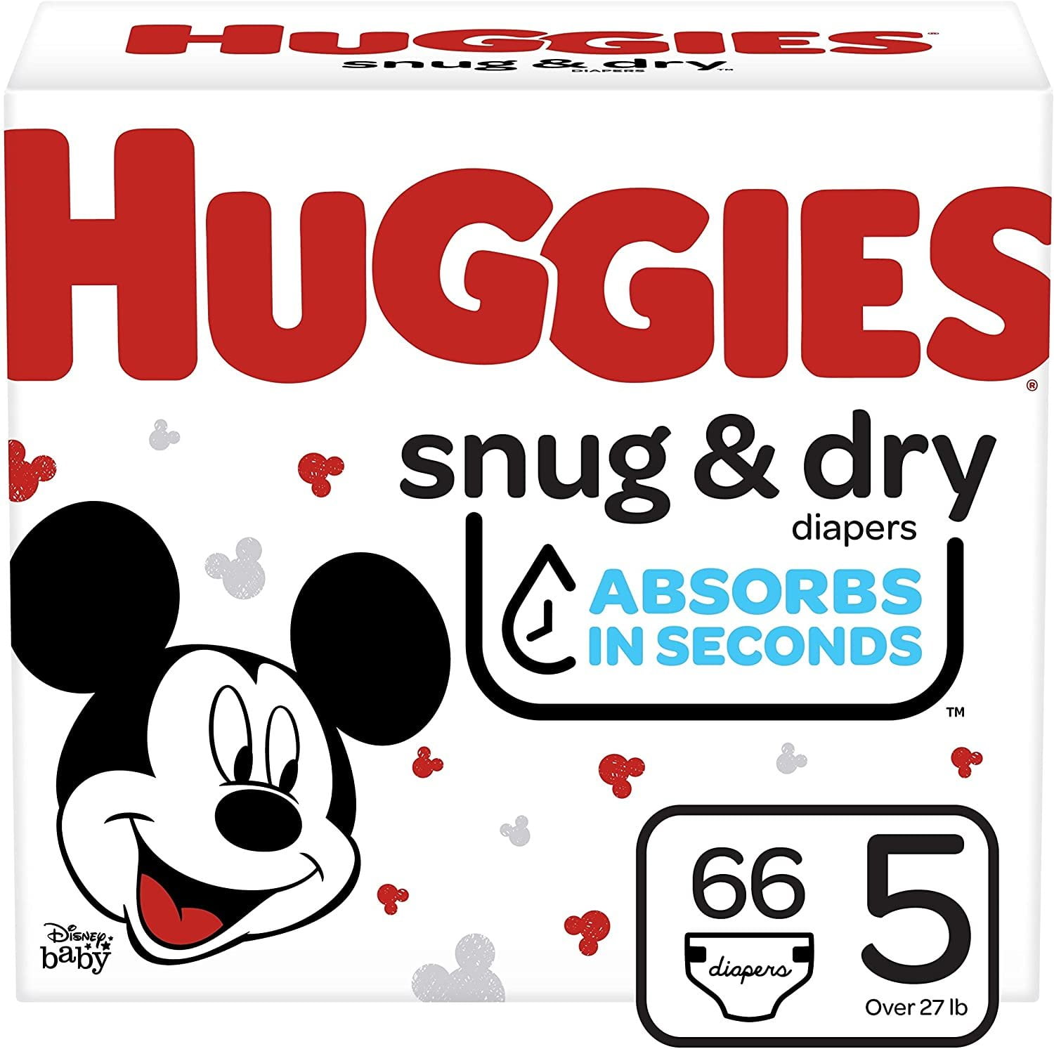 Huggies Snug & Dry Baby Diapers, Size 5, 66 Ct
