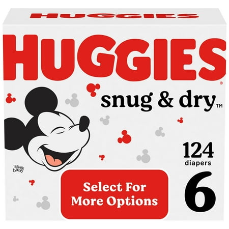 Huggies Snug & Dry Baby Diapers, Size 6, 124 Ct (Select for More Options)