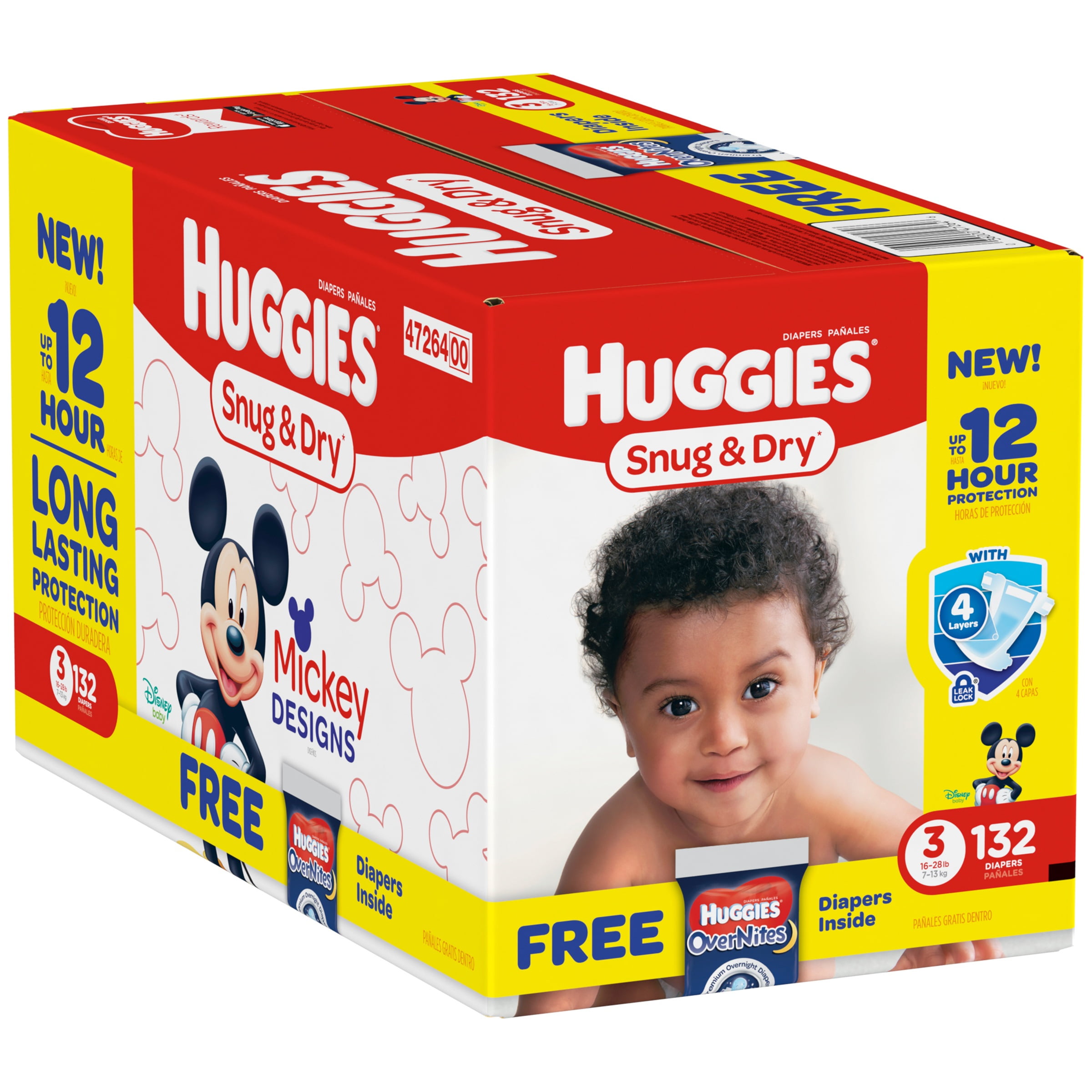 Huggies Snug & Dry Diapers, Huge Pack, Size 3, 132 Count