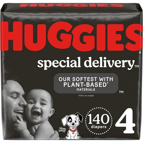 Huggies Special Delivery Hypoallergenic Baby Diapers, Fragrance Free, Size 4, 140 Ct