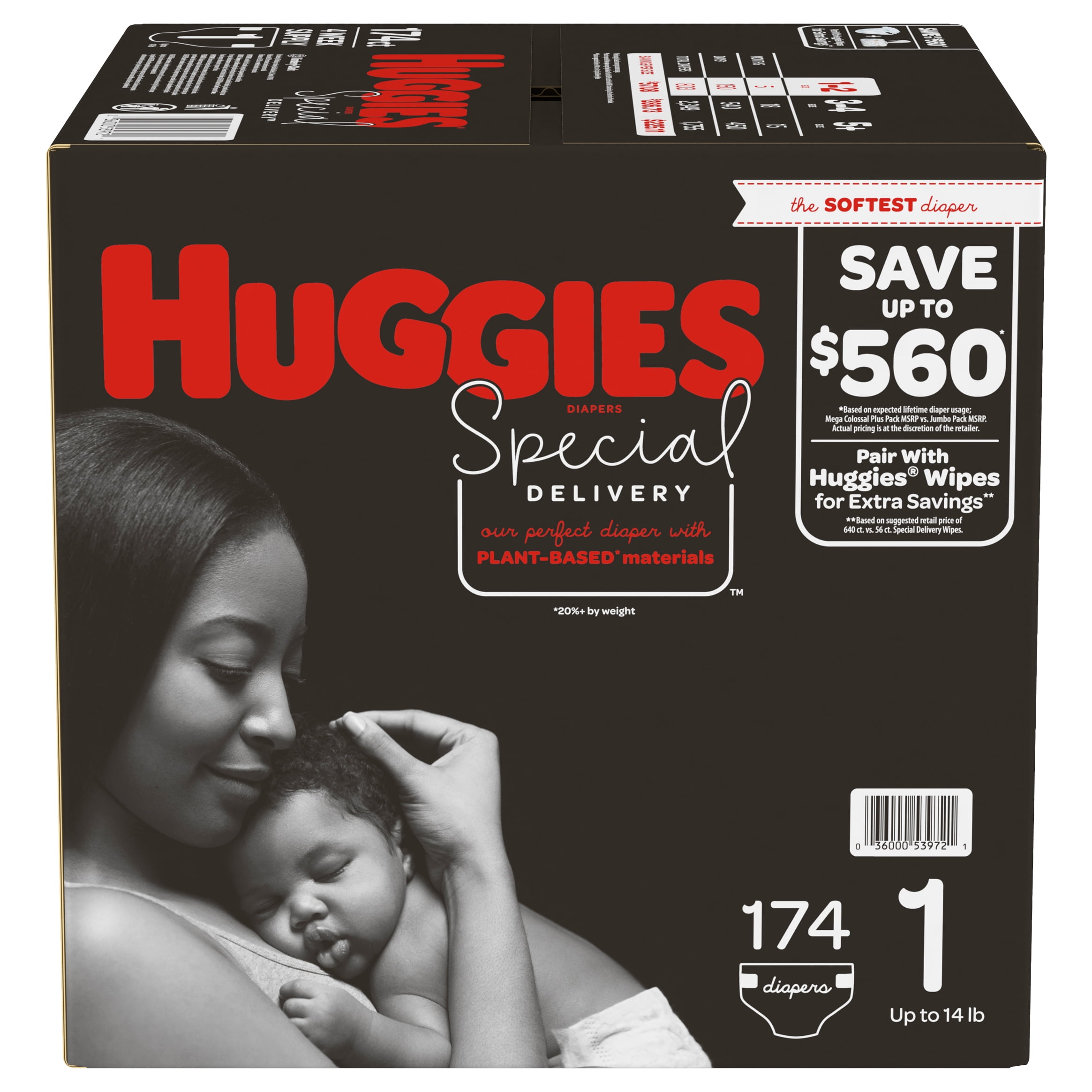 Huggies Special Delivery Hypoallergenic Baby Diapers, Size 1 (174 Ct.)