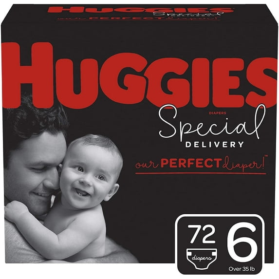 Huggies Special Delivery Hypoallergenic Baby Diapers, Size 6, 72 Ct, One Month Supply