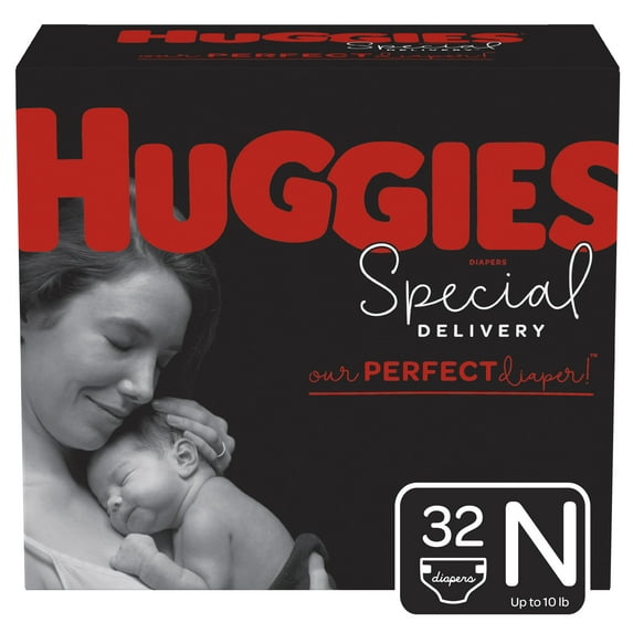 Huggies Special Delivery Hypoallergenic Baby Diapers, Size Newborn, 32 Ct, Jumbo Pack